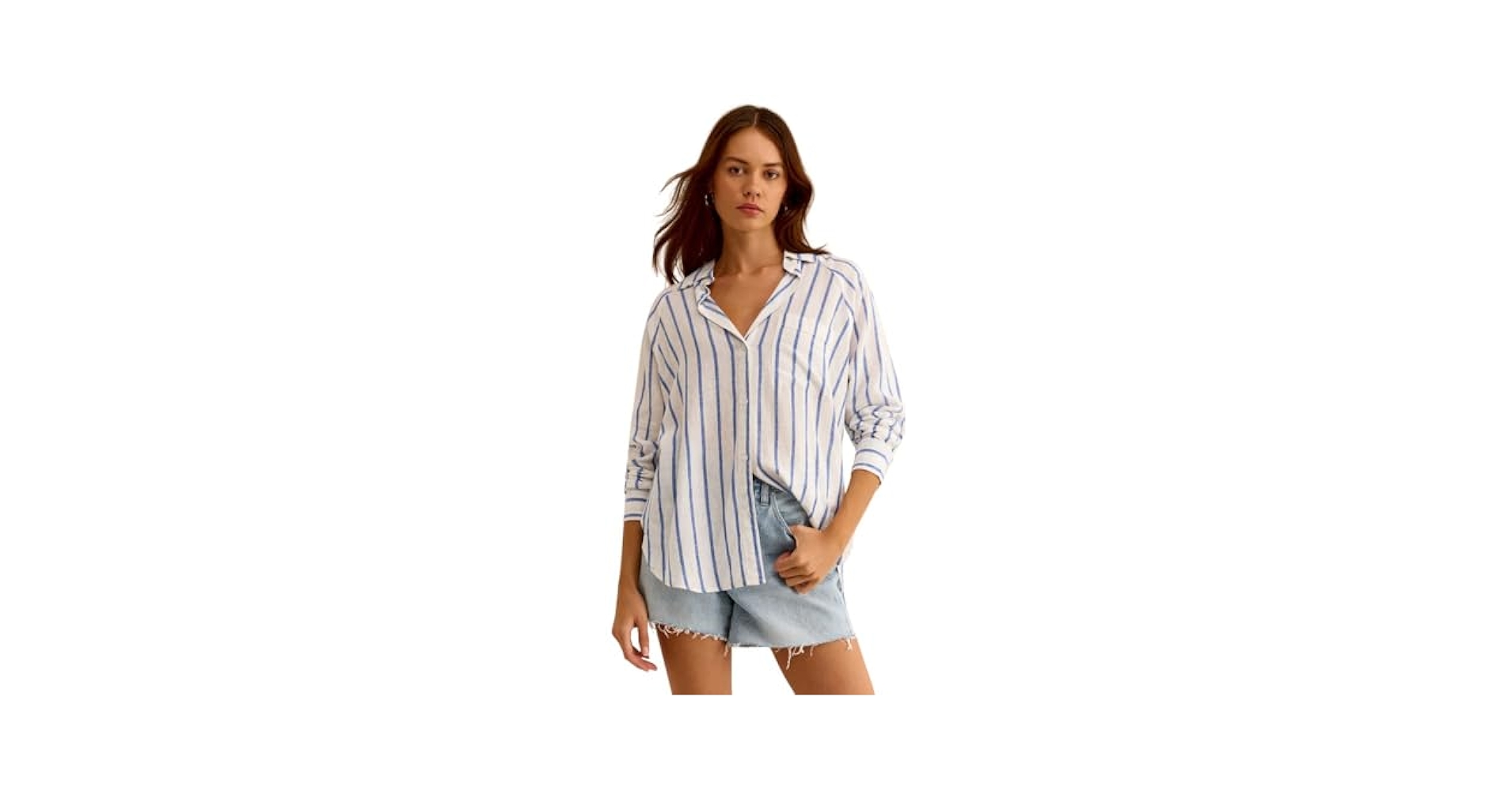 トップス Lina Lina White Slim-Fit Linen Shirt – camixa.com